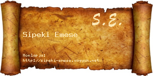 Sipeki Emese névjegykártya